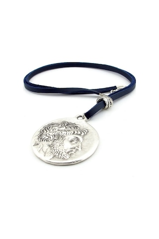 Solfera Phılıp V Antik Greek Macedon Madalyon Deri Erkek Kolye Q0648 Çok Renkli