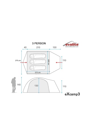 Evolite Excamp 3 Pro Çadır - 4 Mevsim Gri