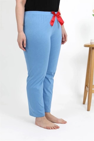 Mtm My The Mall Kadın Pamuklu Büyük Beden Alt Pijama Mavi Mavi