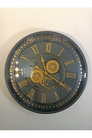 Biev Metal Çarklı Saat Siyah Gold 60 Cm Altın - Siyah