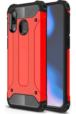 Noktaks - Xiaomi Uyumlu Xiaomi Redmi Note 7 - Kılıf Çift Katman Zırh Tank Crash Military Kapak - Kırmızı