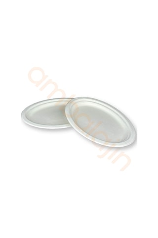 50 Adet Nature Ekolojik Karton Kağıt Tek Kullanımlık Oval Tabak - 20x26 Cm