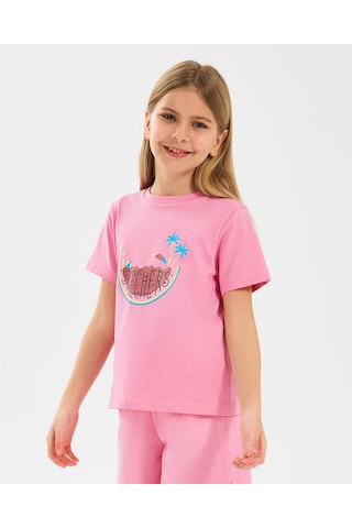 Skechers G Graphıc Tee T-shirt Büyük Kız Çocuk Pembe Tshirt Sk2510132-610 Pembe