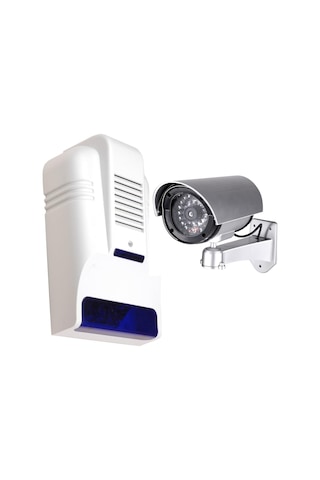 Caydırıcı Sahte Kamera Destekli Dummy Alarm Sireni - Sahte Alarm Kutusu - Sahte Kamera