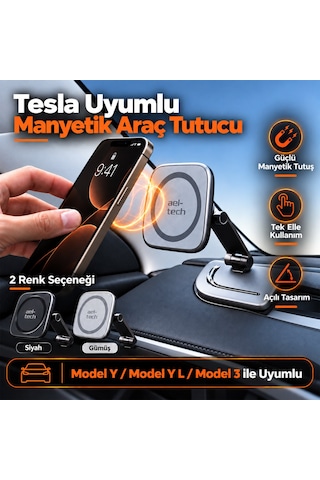 Tesla Model Y/model Y L/model 3 Uyumlu Gri Telefon Tutucu