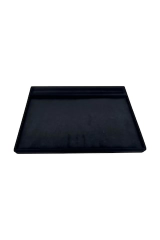 Yeni Model Tay Tüyü Siyah Renk 24x34 Cm Yanları Sosisli Servis Sunum Tablası Siyah