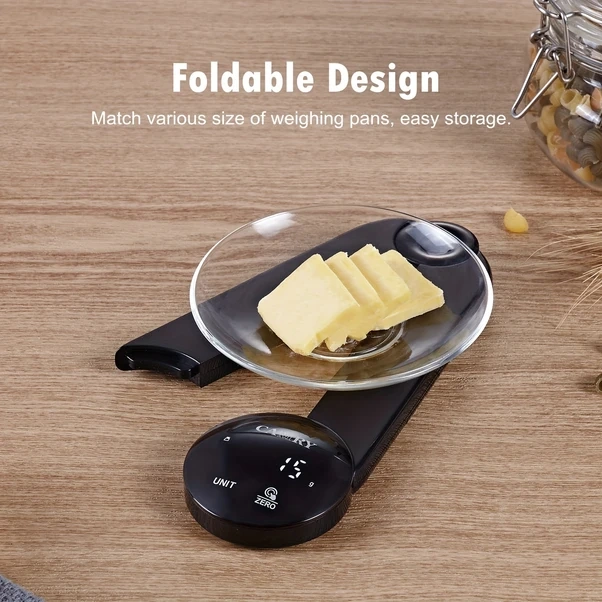 Willowhaven Siyah 1 Adet Camry Mutfak Terazisi Hassas Led Ekran Katlanır Gram Ve Ounce Kompakt Tare Fonksiyonu