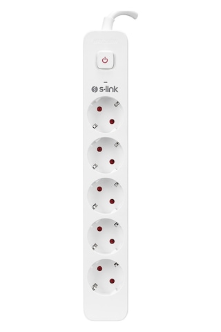 S-Link Spg501s %100 Bakır 750 Joule Anahtarlı Akım Korumalı Priz 5'li 1,5mt - 22398