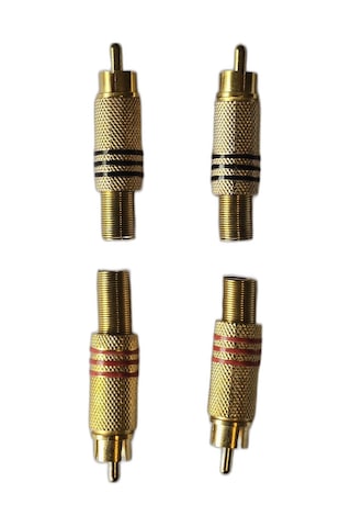 Metal Rca Erkek Fiş Konnektör Ucu Altın Kaplama Ses Fişi 4 Adet