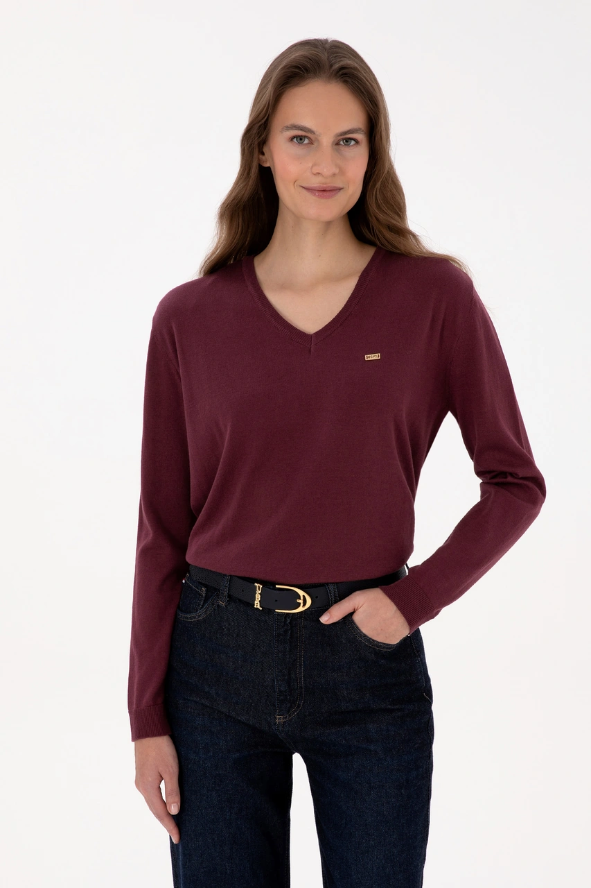 U.s. Polo Assn. Kadın Plum Kazak /triko 50313598-vr177 New Plum