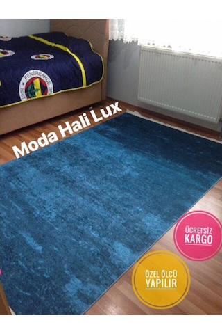 Batik Mavi Kaymaz Taban Halı Yıkanabilir Halı Kilim Yolluk