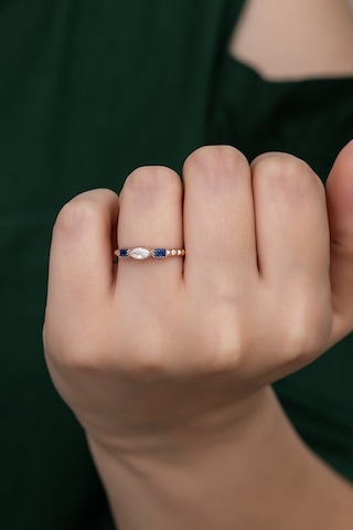 Gümüş Prenses Yüzük Rose Gold Kaplama 925 Ayar Gümüş Rose Gold (511779916)