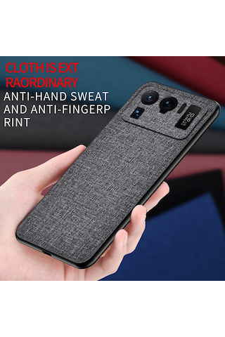 Xiaomi Mi 11 Ultra İçin Kumaş Kaplamalı Tpu + Pc Tam Koruma Hibrit Telefon Kılıfı