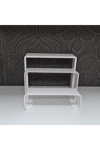 Ayakkabı Standı 3'lü Merdiven Set Kademeli Pleksi Beyaz