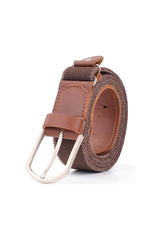 Dwoy Ayarlanabilir Deri Detaylı Kahverengi Elastik Kemer