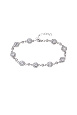 Yuvarlak Zirkon Taşlı Model-3 925 Ayar Gümüş Kadın Bileklik Gümüş