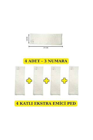 Baby 4 Adet - 4 Katlı Ekstra Emici Yıkanabilir Bebek Pedi İç Bez No:3 0 Numara