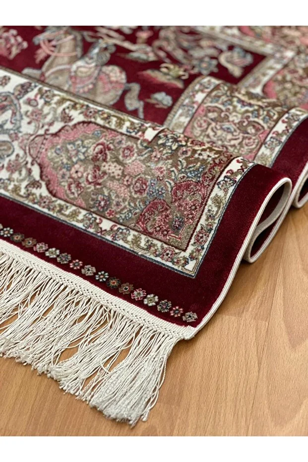 Mevlana Bazaar Şehname Motifli 160 X 230 Cm İpek Halı Bordo