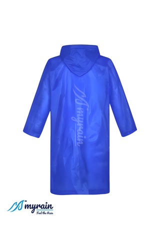 Myrain Kapüşonlu Çıtçıtlı Eva Yağmurluk Mavi