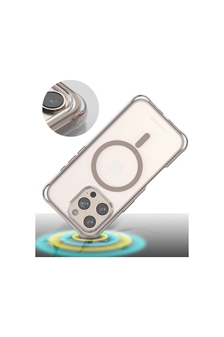 Gld-spt- Onegif Apple Uyumlu iPhone 15 Pro Max Hulk Magsafe Kapak - Beyaz