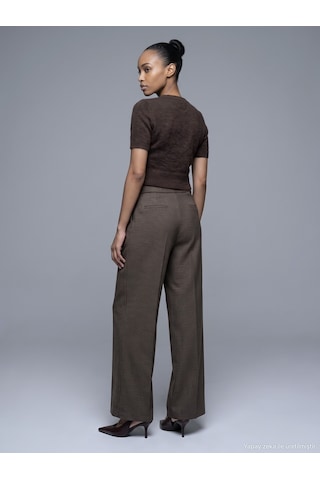 Dilvin 72794 Kemerli Geniş Paça Pantolon-kahve