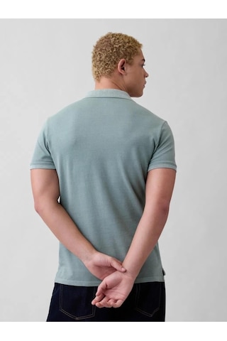 Gap Logo Piqué Polo Yaka T-shirt Erkek Polo Yaka T-shirt-14304 Yeşil