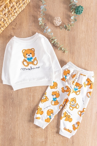 Ayıcık Figürlü 2'li Erkek Bebek Takım 001