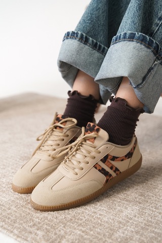 Daxtors Garantili Carina Günlük Ortopedik Kadın Sneaker Spor Ayakkabı Leopar
