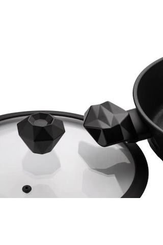 Diamond Silikon Kenarlı 20 Cm Cam Tencere Kapak Ve Elmas Model Te