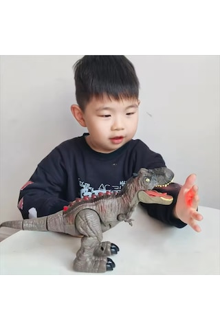 Uzaktan Kumandalı Dinozor T-rex Sesli Işıklı Jurassic World Modeli Dinazor 32 Cm Çok Renkli