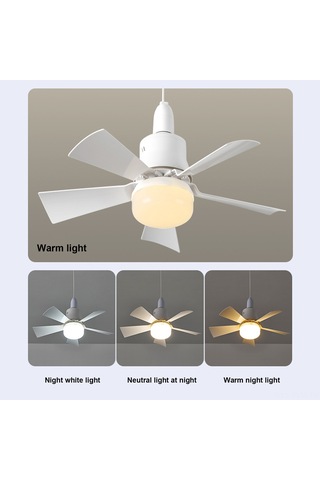 Geeksen Uzaktan Kumandalı 3 Renkli Aydınlatmalı E27 Fan Lamba - 30w Dimmable Diğer