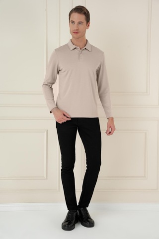 Efor Ts 893 Slim Fit Bej Spor T-shirt Bej