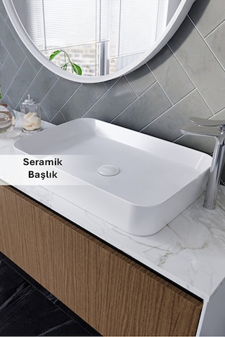 İz Yapı Elixir Seramik Pop-up Lavabo Gideri Seti Parlak Beyaz Taşma Deliksiz Standart Ölçü