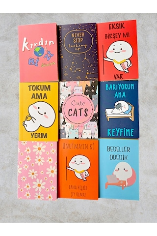 Hayatın Karmaşasına Renk Katan Yazılı Trend 5li Not Defteri 5li