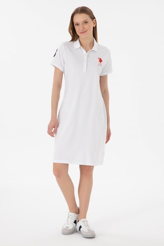 U.S. Polo Assn. Kadın Beyaz Polo Yaka Mini Boy Örme Elbise 50280064-VR013
