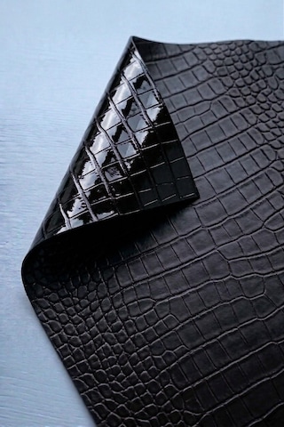Croco Dokulu Kendinden Yapışkanlı Suni Deri Araç İçi, Mobilya Ve Hobi Kaplama Rulosu 45 X 100 Cm Siyah