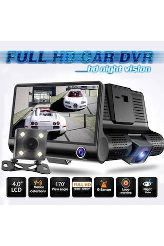 Vothoon Full Hd 4"Ekran 1080P 3 Kameralı Araç İçi Güvenlik Kamera
