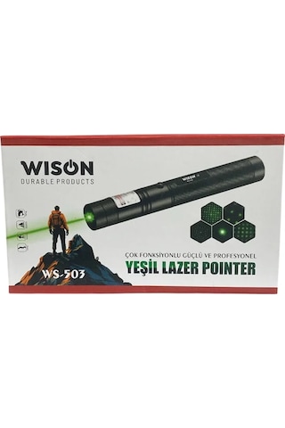 Wison Ws-503 100mw 3.7v 3200 Mah Desen Başlıklı Şarjlı Yeşil Laze Çok Renkli