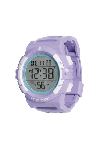 Spovan K01 Kadın Çocuk Led Aydınlık Su Geçirmez Elektronik Spor İzle Mor Çok Renkli