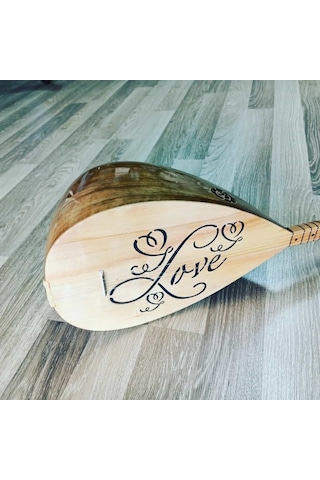 BAĞLAMA LOVE DESENLİ UZUN SAP TAM SET SAZ