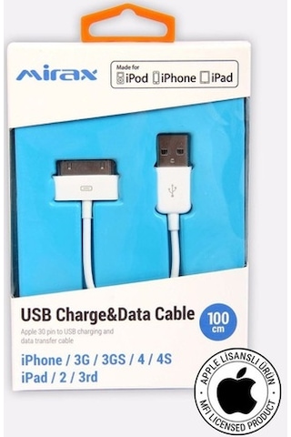 Mirax Sde-4100 Apple iPhone Uyumlu 4/ 4S Şarj Ve Data Transfer Kablosu