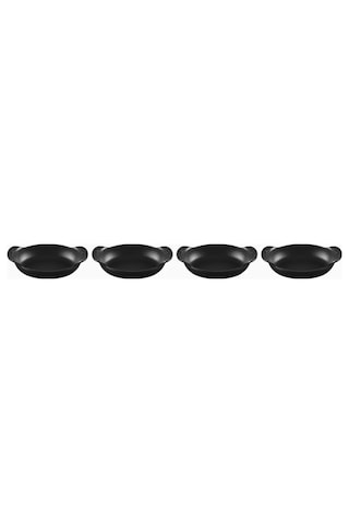 Le Creuset 4 Lü Mini Oval Döküm Fırın Ve Sunum Seti Fırın Tepsisi Siyah 15 Cm