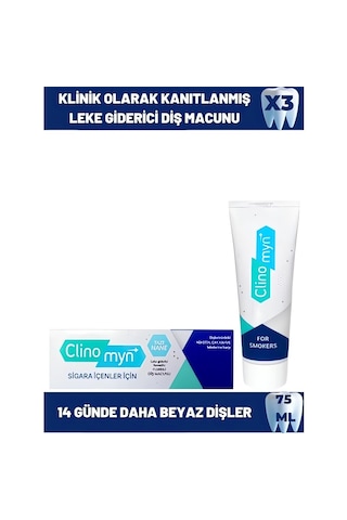 Clinomyn Smokers Sigara İçenler için Diş Beyazlatan Diş Macunu 75 ML x 3