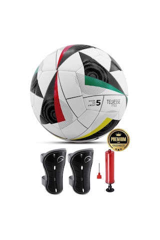 3lü Set Futbol Topu Tekmelikli 2024 Avrupa Pompalı Sert Zemin Halı Saha Futbol Topu No:5 Ft515 Çok Renkli