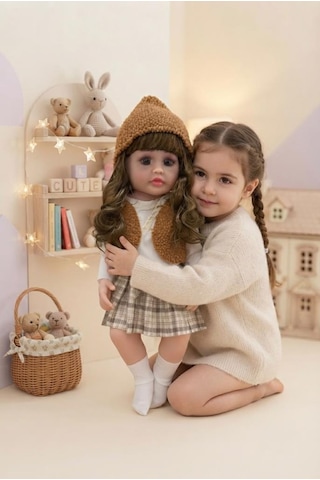 Emzikli Sevimli %100 Et Bebek - 50 Cm Konuşan Gerçekçi Oyun Arkadaşı İnteraktif Eğitici Oyuncak 46984536