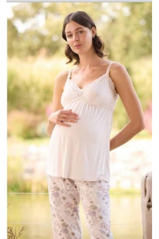 Monamise 24076 Çiçek Desenli Hamile Lohusa 3 Lü Pijama Sabahlık Tk 001