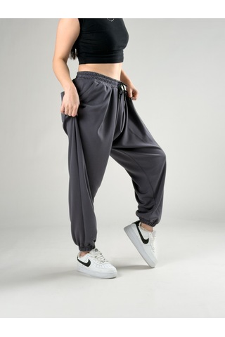 Cocopelli Pileli Füme Kadın Jogger Pantolon Coc2844 Füme