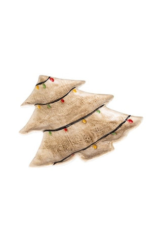 Happy New Year Yılbaşı 20 Tree Servis Tabağı Kırmızı