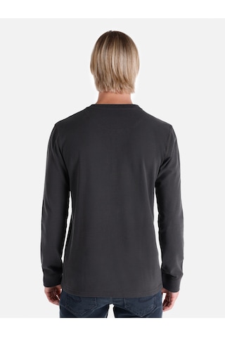 Colins Slim Fit Düğmeli Yaka Basic Antrasit Erkek Uzun Kol Tişört Cl1065875 Antrasit