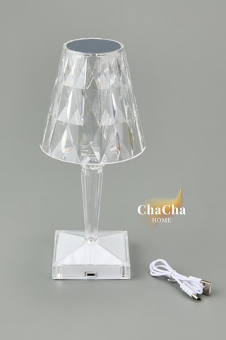 Chacha Home Brilliant Led Masa Lambası & Dekoratif Abajur Şeffaf